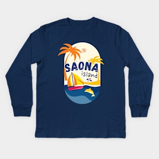 Saona Island beach Dominican Republic Kids Long Sleeve T-Shirt